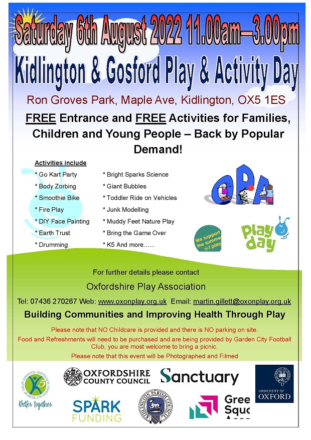 Activity Day 6th August poster 2022