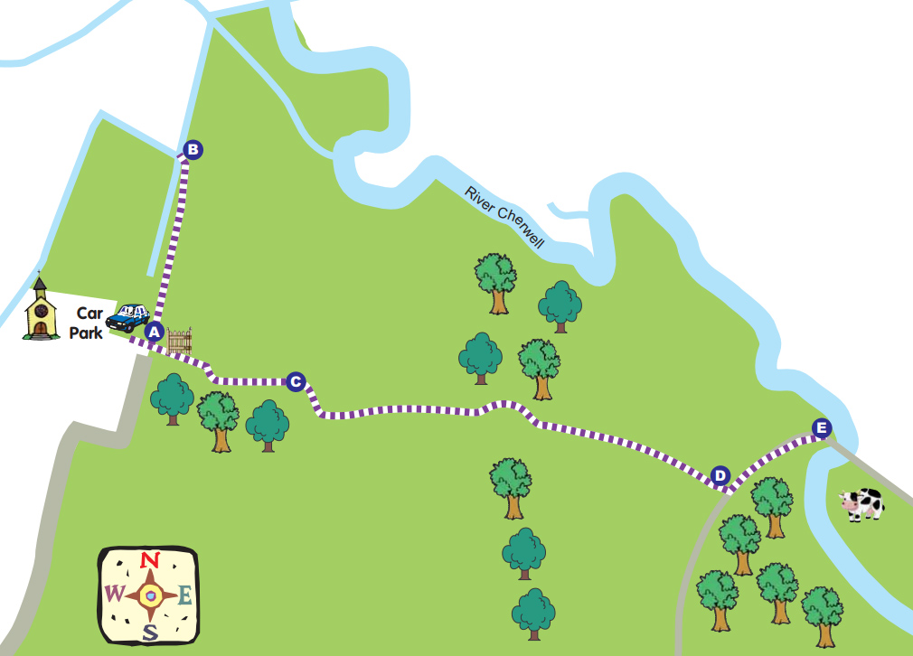 a plain green map of a walk